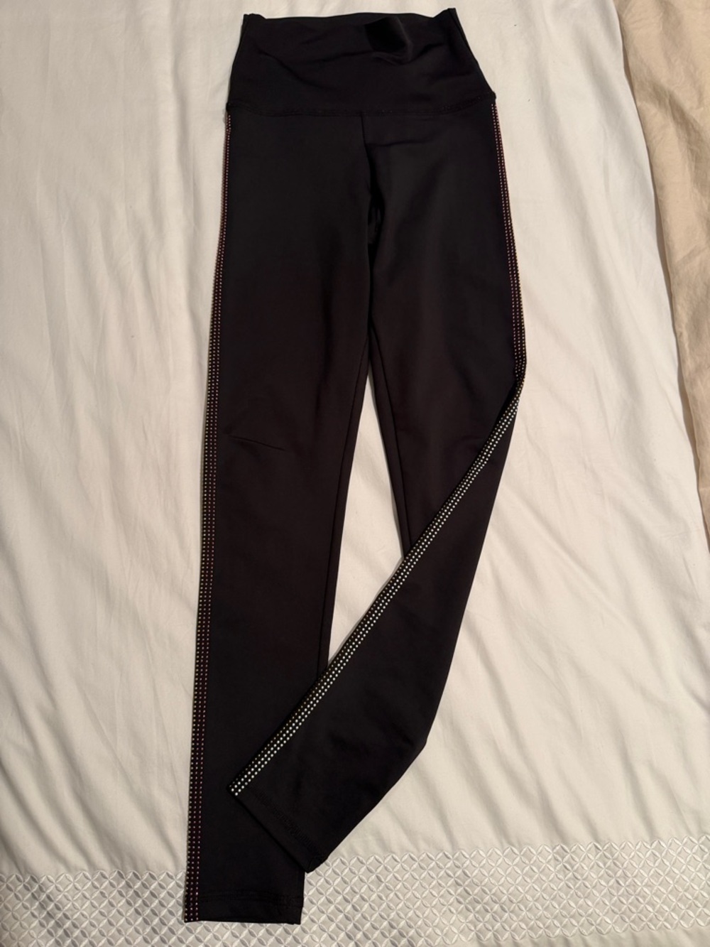 Beach Riot Black Leggings with very subtle beaded Side Trim